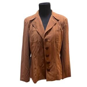 ANALOGY Blazer Brown Shoulder Pads 5 Buttons Size 10